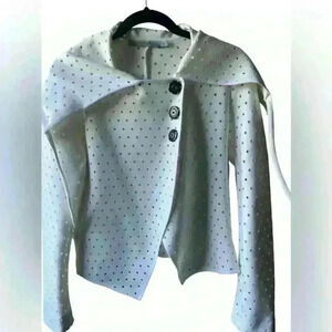 silvia tcherassi Blazer Jacket White Sz m Avant Garde Coquette Long Sleeve